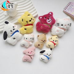 Cartoon stuffed animal doll brooch, bear, kitten, puppy, piglet, student bag, hair ornaments, doll accessories