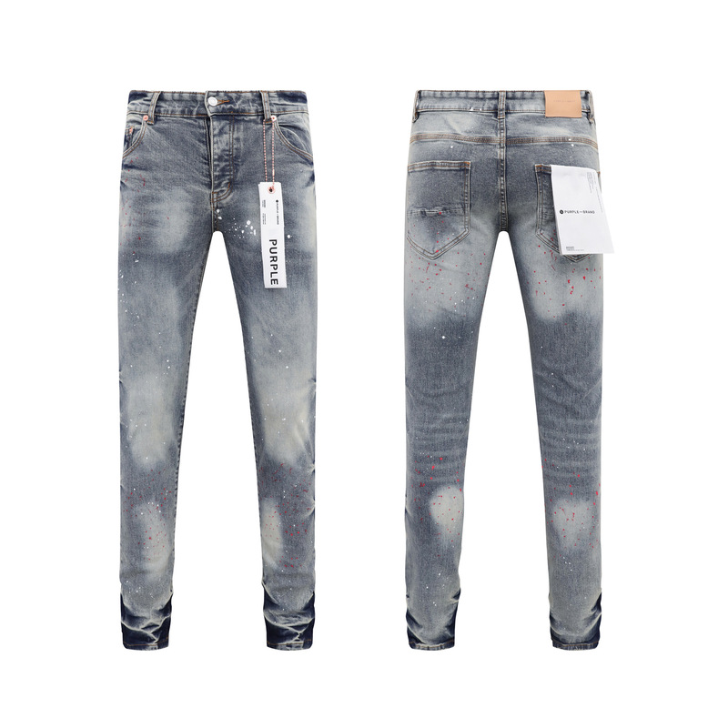 PURPLE BRAND JEANS美潮高街男士休闲破洞设计款修身显瘦牛仔长裤|undefined