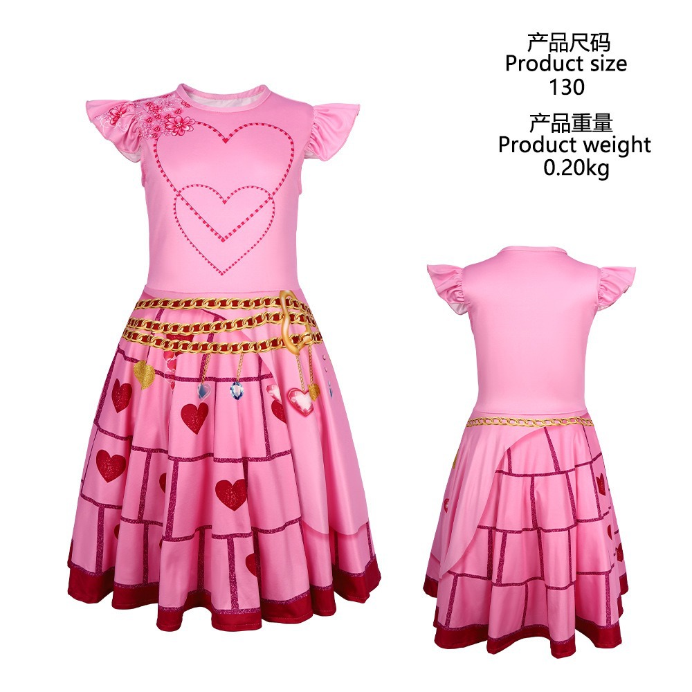 후손 플라잉 슬리브 드레스-핑크