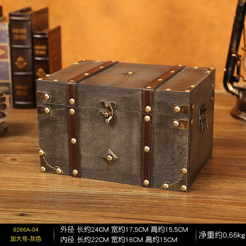 Retro wooden table storage box, wooden box