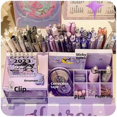 可愛筆筒收納盒女孩抽屜式桌面學生文具手賬九宮格書桌置物架盒子