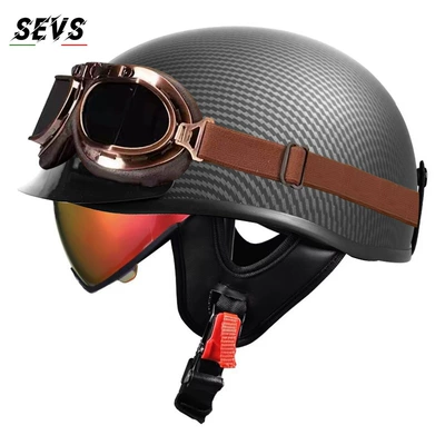 Motosiklet kaskı (dəbilqə) – helmet for men and women - yacarbon-aurora-red-mirror-copper-mirror-tea-mirror-m