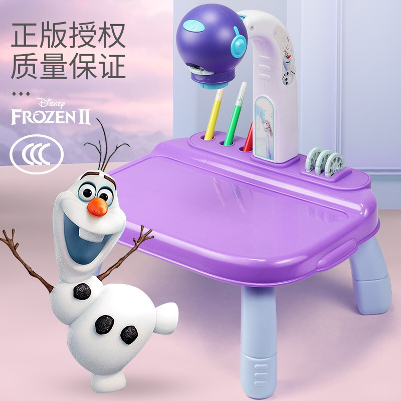 Disney Two-in-One Projection Drawing Table Mickey Frozen Projection Drawing Board Elsa Princess Toys for Boys and Girls