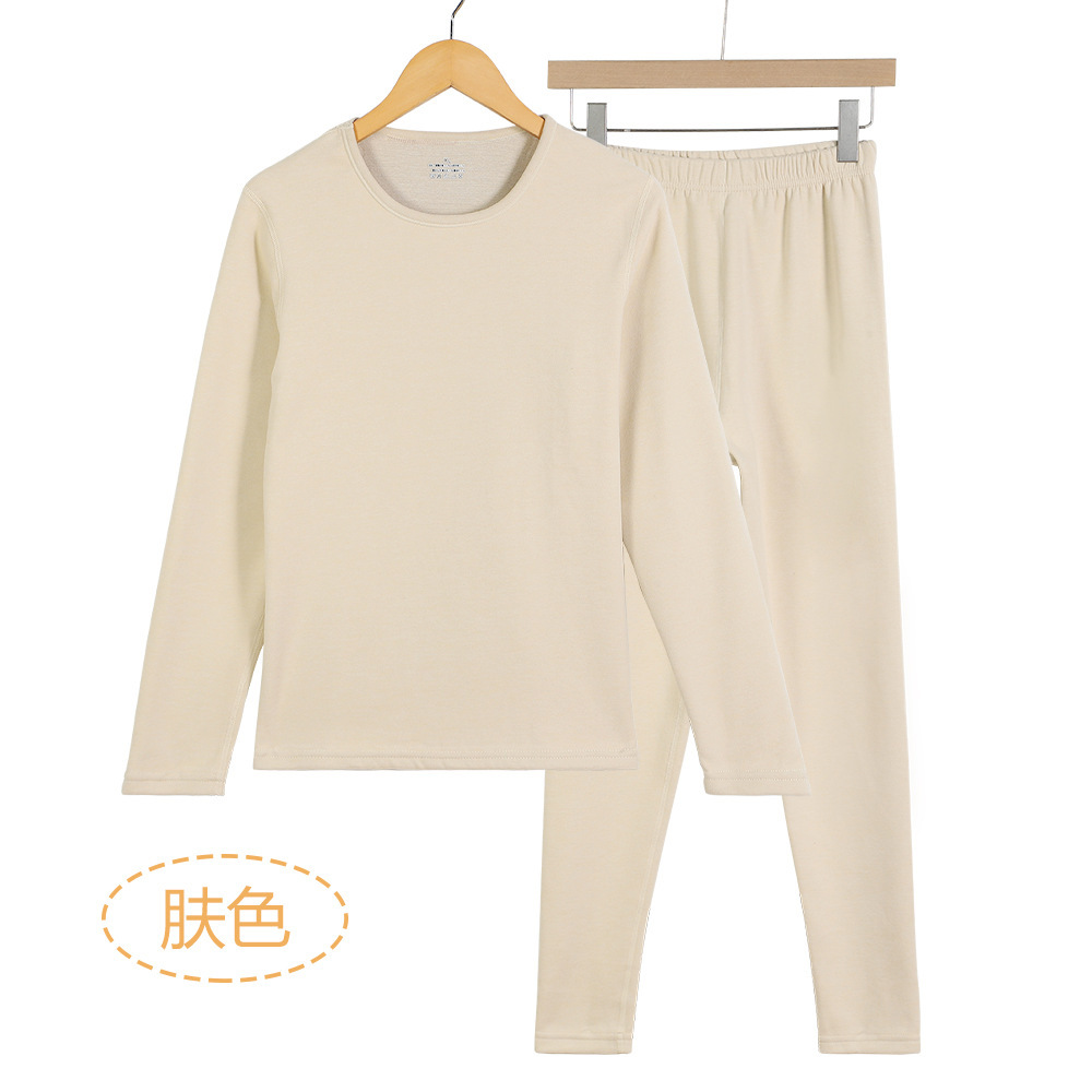 Antibacteriano cordero de seda de cuello redondo pareja ropa interior cálida conjunto de pantalones de otoño para hombres vestir camisa de base de borde sin marcas