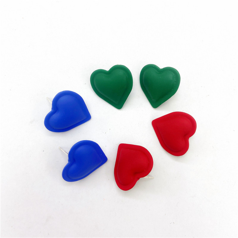 fashionable solid color heartshaped metal earrings wholesalepicture4