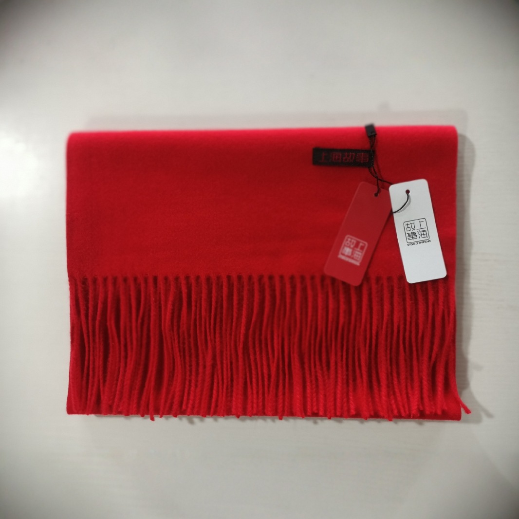 160g reunión anual de otoño y invierno, bufandas rojas, bufandas de cachemira, regalos de reunión anual, fabricantes de bordas de color sólido