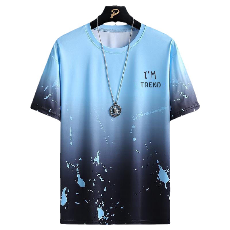 Summer New Men's Casual Suit Fashionable Printed Short-sleeved T-shirt Large Size Shorts Sports Outdoor Two-piece Set
