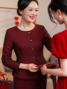 Весенний комплект для пожилых людей для матери, платье большого размера, для среднего возраста, с акцентом на бедрах, простой и элегантный дизайн