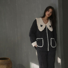 女士秋冬季睡衣珊瑚绒抖音直播三层夹棉加绒加厚法兰绒省服家居服