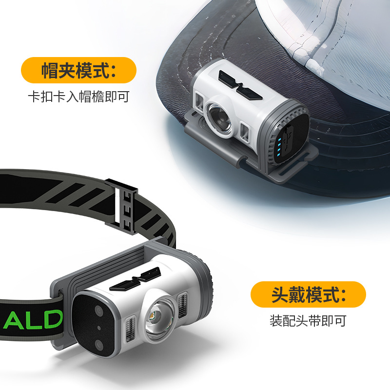 portátil al aire libre sombrero de pesca de noche larga duración carga de litio luz brillante superbrillante led cabeza inducción cabeza de luz