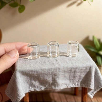 Miniature Glass Dollhouse Transparent Glass Cup DIY Cute Cream Glue Accessories Ornaments 1:12, 1:6
