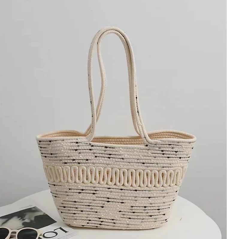 Bolso Tote de Paja para Hombro, de Gran Capacidad, para Uso Diario image 22