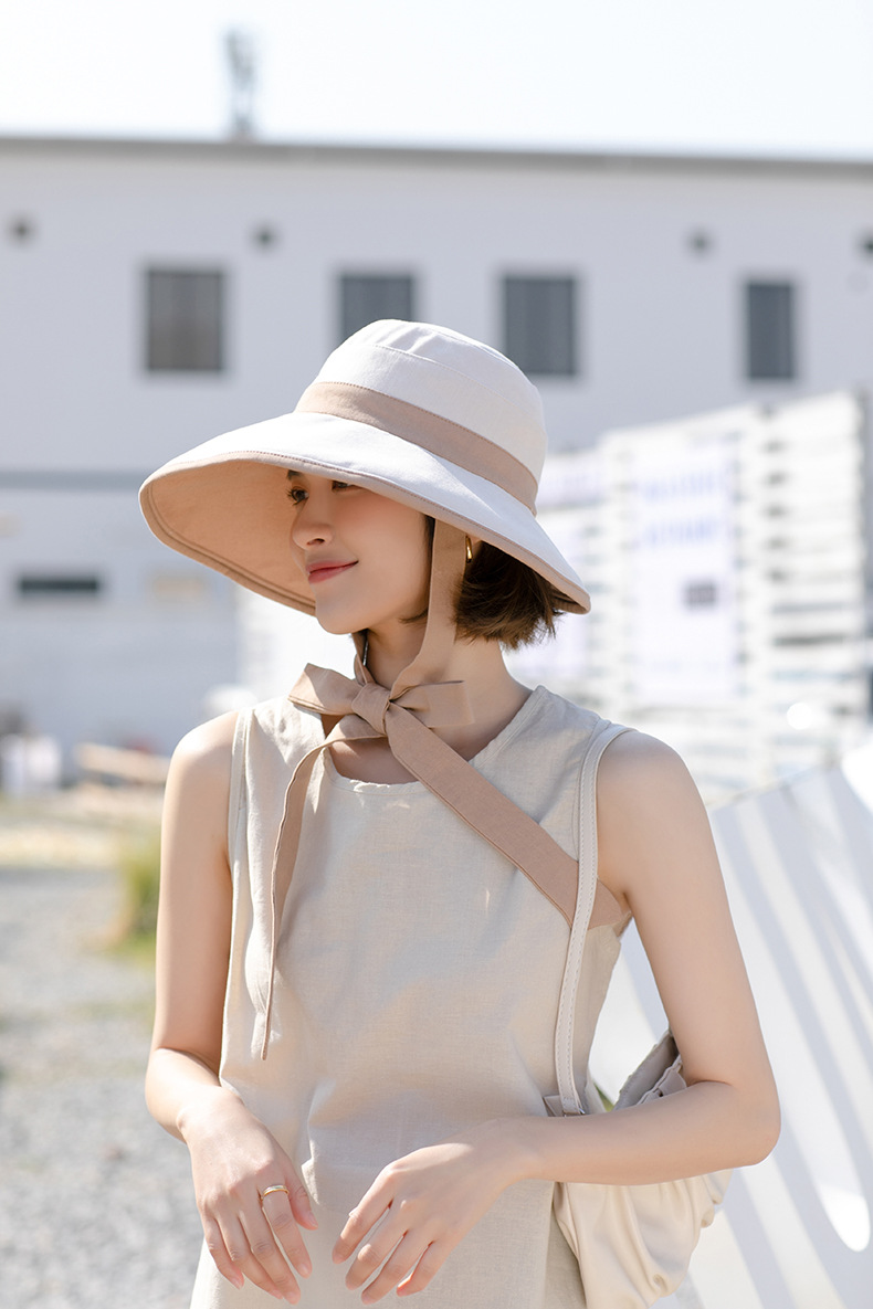 solid color outdoor travel wide brim fashion basin hat  NSCM54369