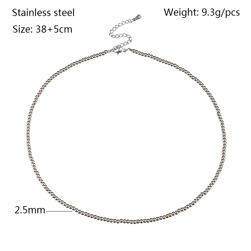 Modern Style Round Stainless Steel Necklace display picture 5