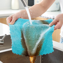 Household goods small corn cob double-sided embroidered dishwashing and table-cleaning cloth kitchen cleaning absorbent abrasive cloth wholesale