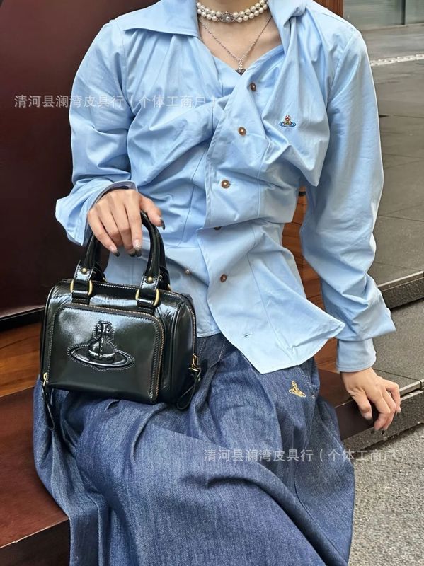 西太后包包浮雕土星油蜡皮手提包牛皮复古保龄球包斜挎包文艺国风|undefined
