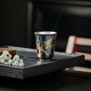 Xi upper brow fragrance Cup handmade silver tea cup household ceramic small tea cup kung fu tea set personal cup Master Cup