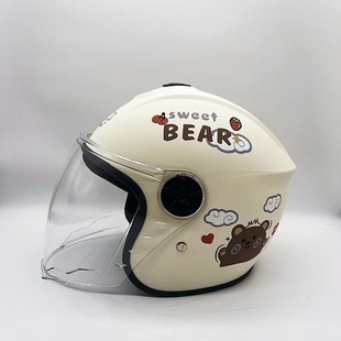 跨境專供兒童頭盔男孩女冬季保暖電瓶車電動車安全新國標卡通親子