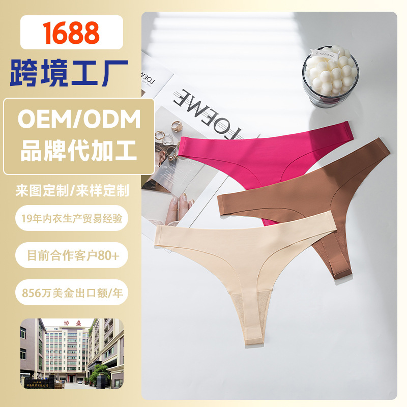 Fábrica transfronteriza personalizada thong nylon algodón pantalones de entrepierna cómodos transpirables de cintura baja sin marcas lingerie