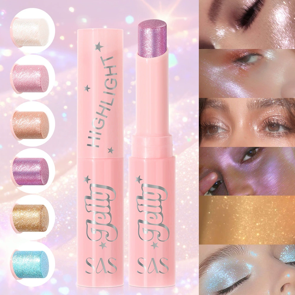SAS Beauty кросс-бордерный хит продаж: многоцветный желе-хайлайтер, тени для век в стике, оптом SES006