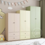 新款彩色铁艺衣柜家用卧室简易组装儿童衣橱卧室金属储物柜收纳柜