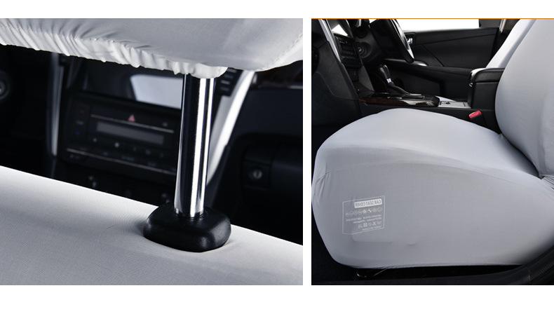 Elastic car seat cover made of ice silk, integrated seat cushion cover for driver and passenger seats, cool-touch headrest and seat cushion protective cover, universal fit