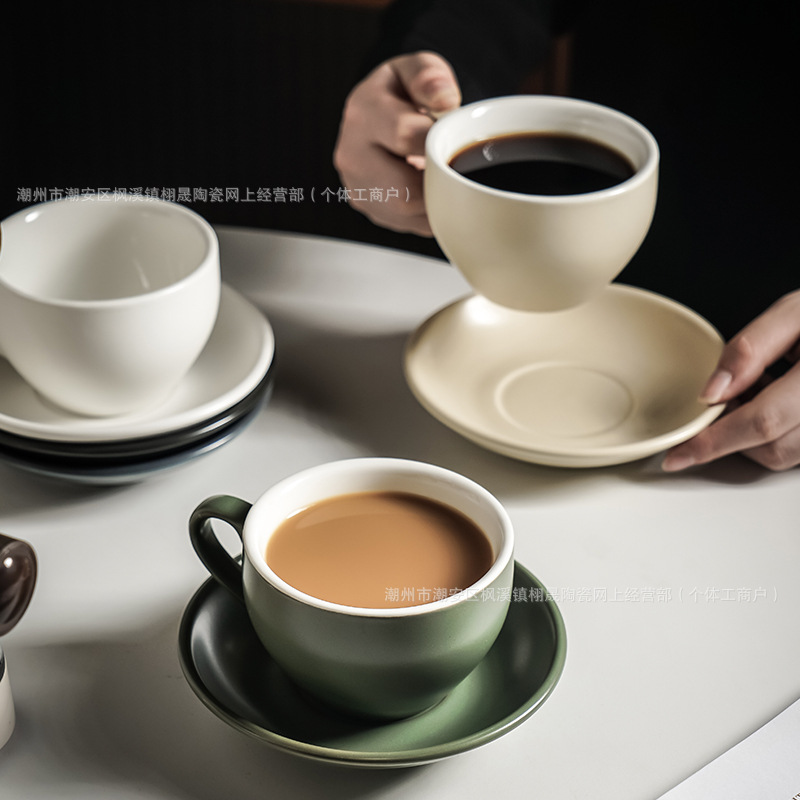 Nórdico retro tazas de café y platos set de tazas de cerámica tazas de latte tazas de negocios de hotel tazas y platos de desayuno tazas