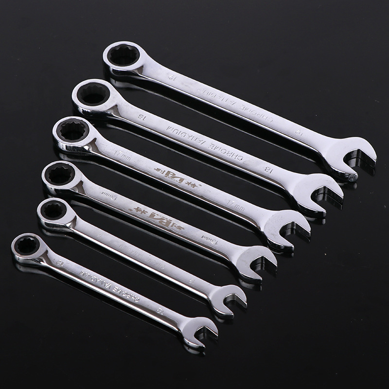 批發6-32棘輪扳手梅花開口棘輪扳手鉻釩鋼多功能快速兩用扳手