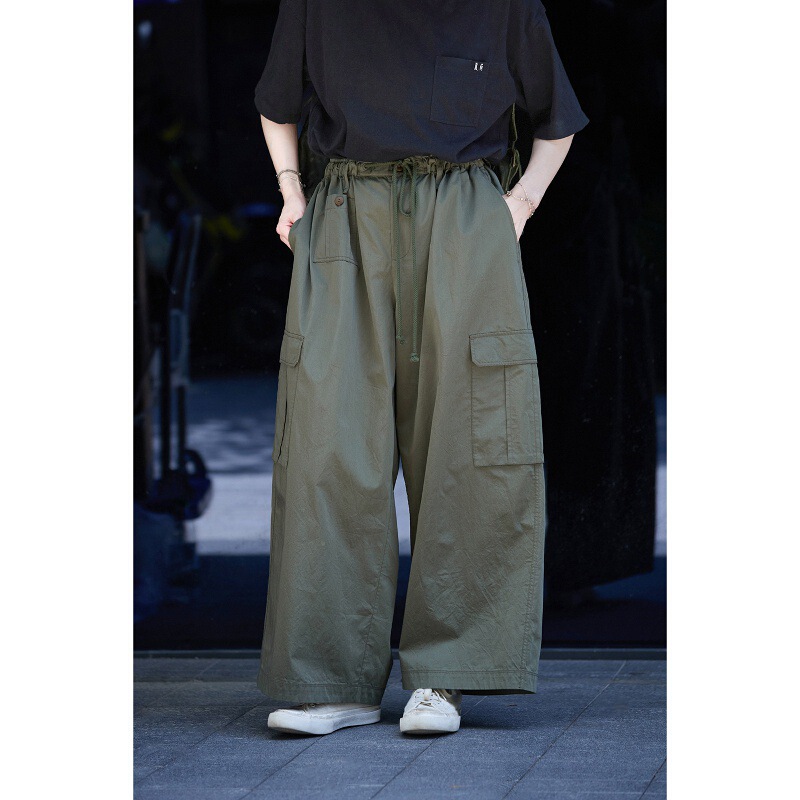 Autumn New Style Retro Original Army Green Casual Pants High-Density Loose Soft Workwear Wide-Leg Casual Pants Autumn New Style Retro Original Army Green Casual Pants High-Density Loose Soft Workwear Wide-Leg Casual Pants
