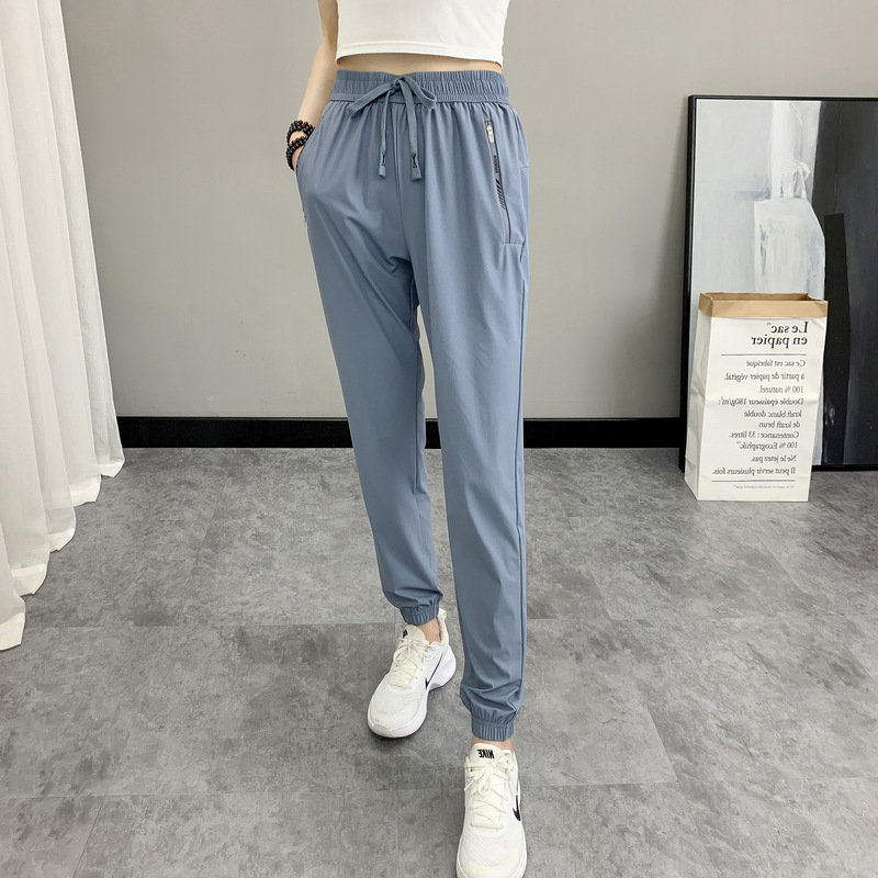 直送アイスシルクパンツ 男女兼用 速乾スポーツパンツ 夏用 伸縮性 通気性 速乾 薄手 日焼け防止パンツ|undefined