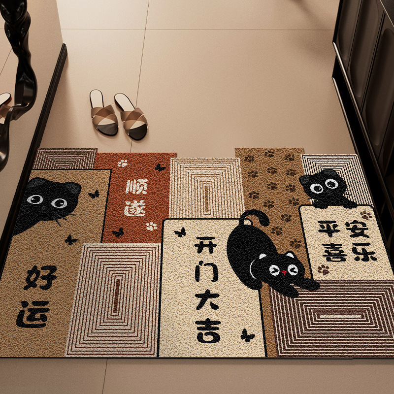 卡通风入户门地垫耐脏免洗pvc丝圈地垫可裁剪大门口刮泥蹭土脚垫|undefined