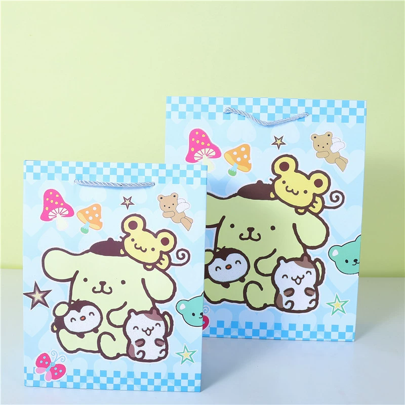 Мультфильм Sanrio Животное Белый картон Хозяйственная сумка Анимация Порошок Ремесло Подарочная сумка Кошка Упаковка Бумажный пакет