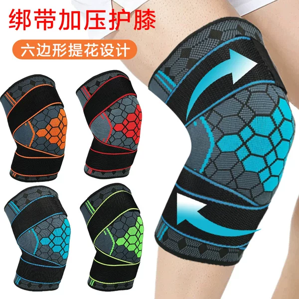 Sports Knee Pads Nylon Knitted Jacquard Anti-Slip Compression Knee Pads for Adults Running, Cycling, Basketball, Fitness Knee Joint Protection