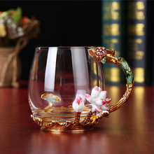 青花缠枝莲主人杯杯陶瓷茶杯描银压手杯个人用高档茗杯送礼