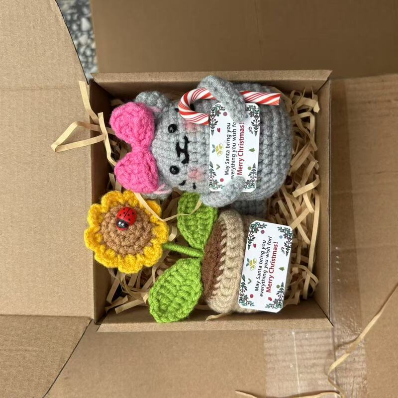 亚马逊新品毛线钩织圣诞老人玩偶手工编织圣诞树圣诞雪人节日摆件|undefined
