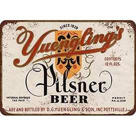 1934 Yuengling's Pilsner Beer 复古外观复制金属锡标牌 20.