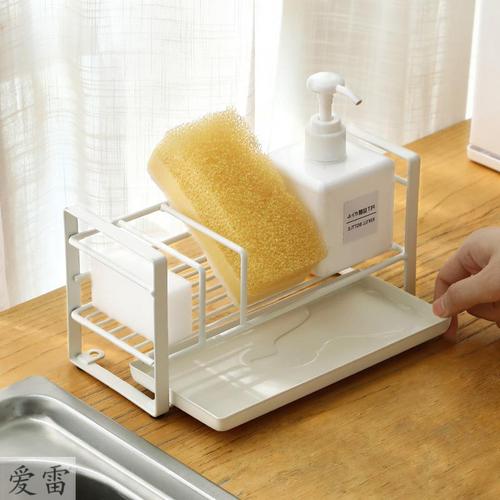 Hanging Kitchen Sponge Rack Storage Stand Iron Sponge Drain Rack Wire Brush Soap Dishwashing Cloth Sink Kitchen Organizer