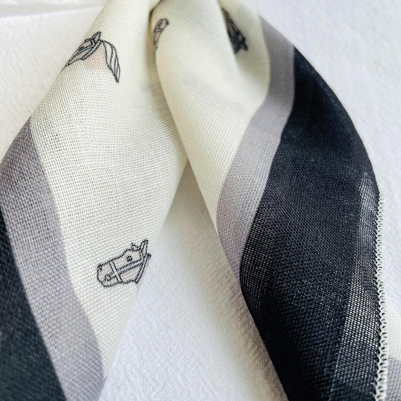 Nueva carta de estilo coreano que imprime la pequeña bufanda de la decoración profesional de las mujeres pequeña bufanda con la pequeña bufanda cuadrada cinta de la cinta del lazo del pelo