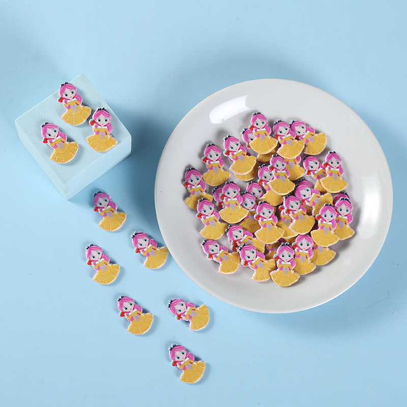 DIY accessories cartoon princess shape phone case resin accessories handmade acrylic patch wholesale