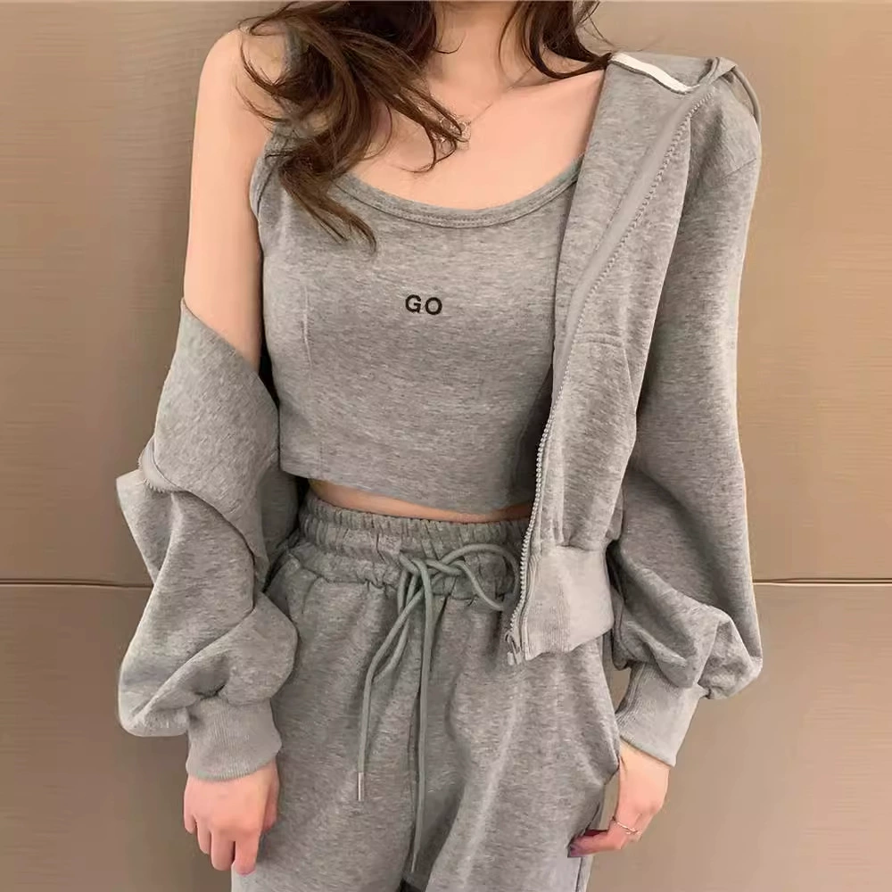 Оптовая продажа 2023 весна и осень новая водолазка с круглым вырезом и длинным рукавом с вышитыми буквами Женская свободная Корейская куртка женская мода