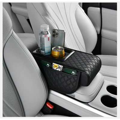 New Car Armrest Box Heightening Pad Multi-Functional Four-In-One Water Cup Holder Storage Internet Celebrity Car Model (Armrest box) - star-pattern-black
