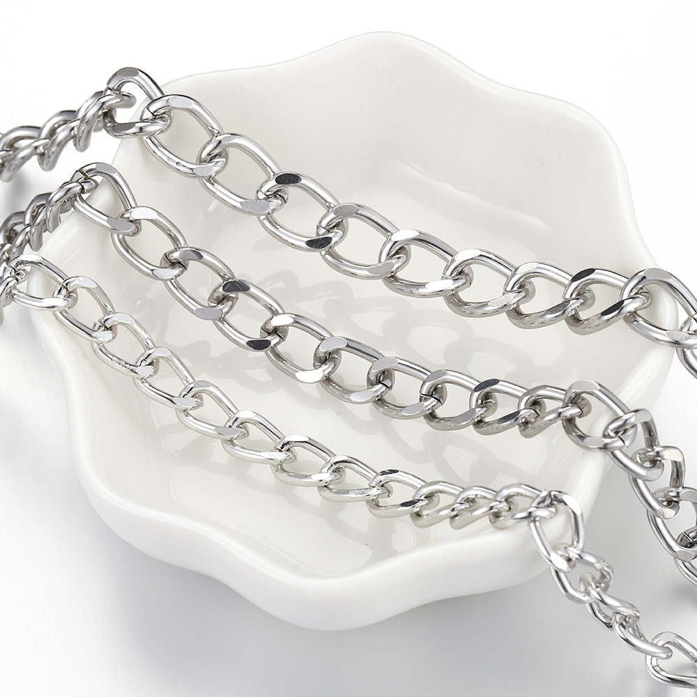 1 Piece 6mm 7mm  8mm Aluminum Solid Color Polished Chain display picture 9