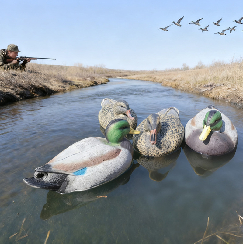 国境を越えた屋外庭園用シミュレーション餌物DUCKモデル、庭園造園装飾品、プラスチックPEブロー成形浮遊狩猟用アヒル|undefined