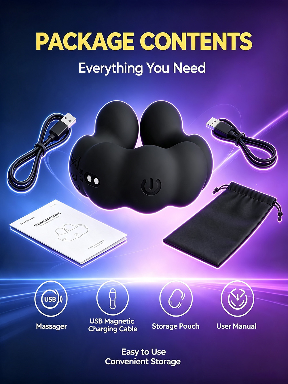 Rechargeable Vibrating Cock Ring, Dual-Use Couples Ring, Liquid Silicone, Black — detail image 6