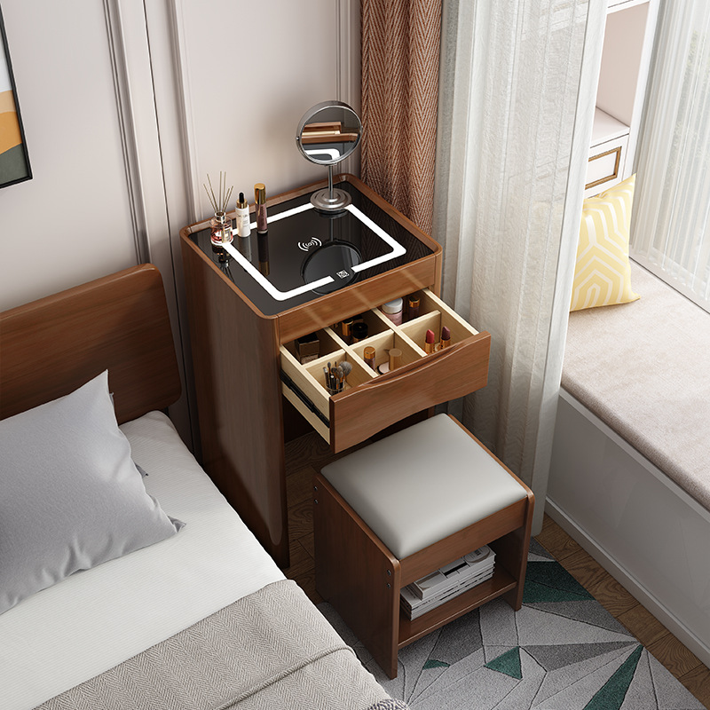 Nordic inteligente carga inalámbrica multifuncional maquillaje mesa gabinete moderno pequeño apartamento simple almacenamiento integrado mini mesa de maquillaje