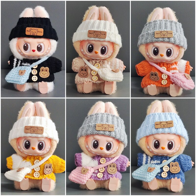 Dropshipping Labubu Baby Clothes, Baby Shoes, Doll Hats, Pendants, Sweaters, Cross-Border Small Bags, Doll Toys, Clothes
