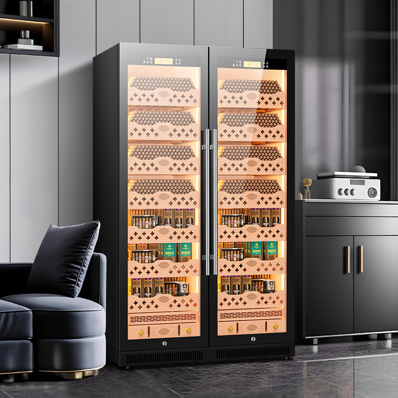 Qalong Cl-320C Cigar Cabinet Intelligent Constant Temperature and Humidity Cedar Wood Liner Net Ammonia Alcohol Nourishing Dual Temperature Dual System