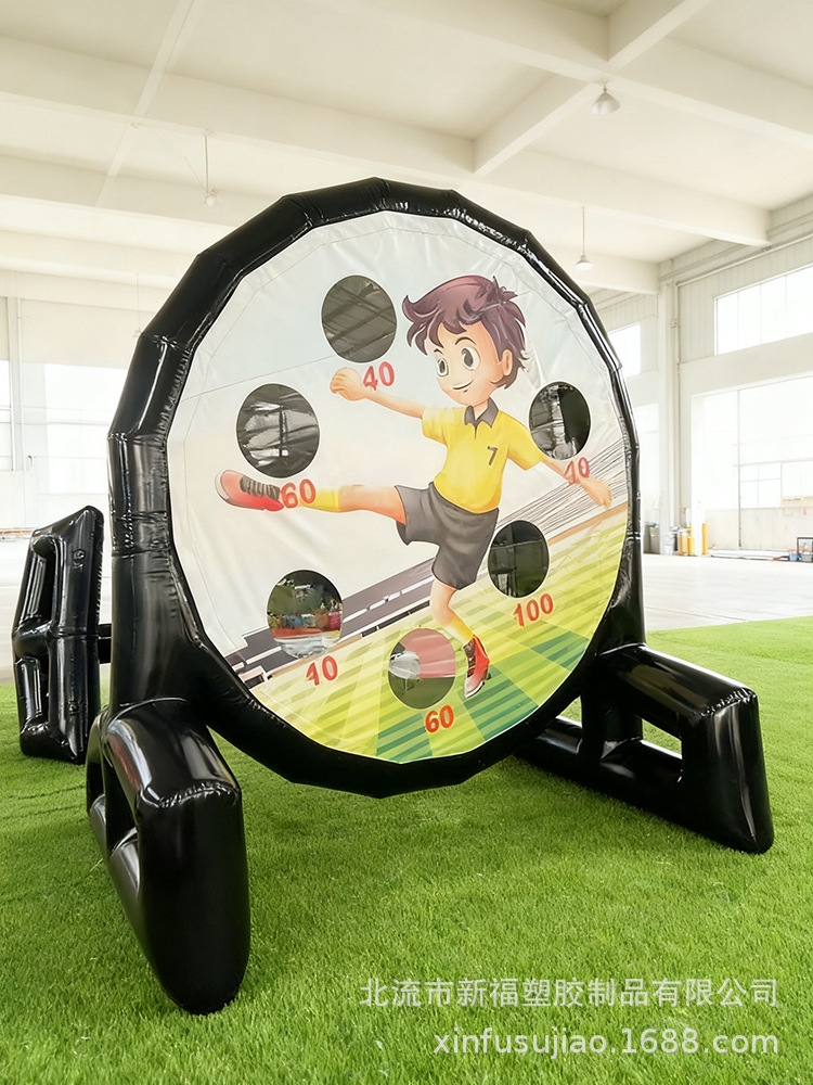 Juegos divertidos props porta de fútbol inflable dardo placa de dibujos animados equipo de juego de construcción de grupo