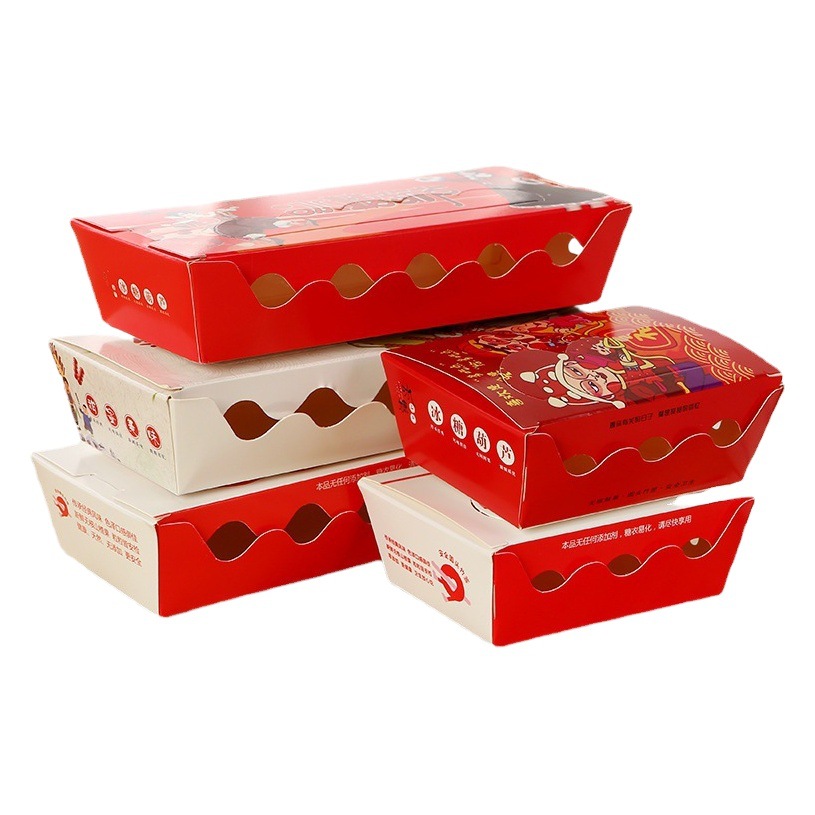 Caja de embalaje para fruta candida en miniatura, caja de papel desechable para llevar fruta candida, disponible en paquetes de 3 o 5.