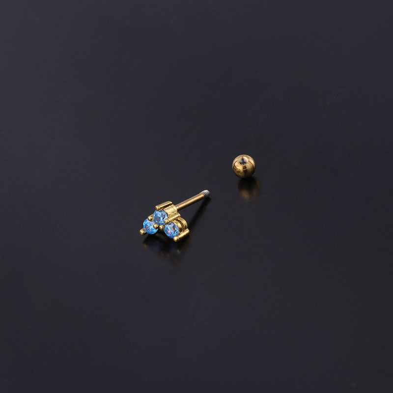 Ear Cartilage Rings & Studs Heart Copper Plating Artificial Gemstones display picture 3